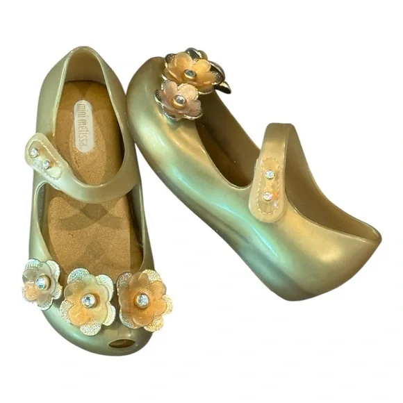Mini Melissa Ultragirl gold flowers shoes - Picture 2 of 9